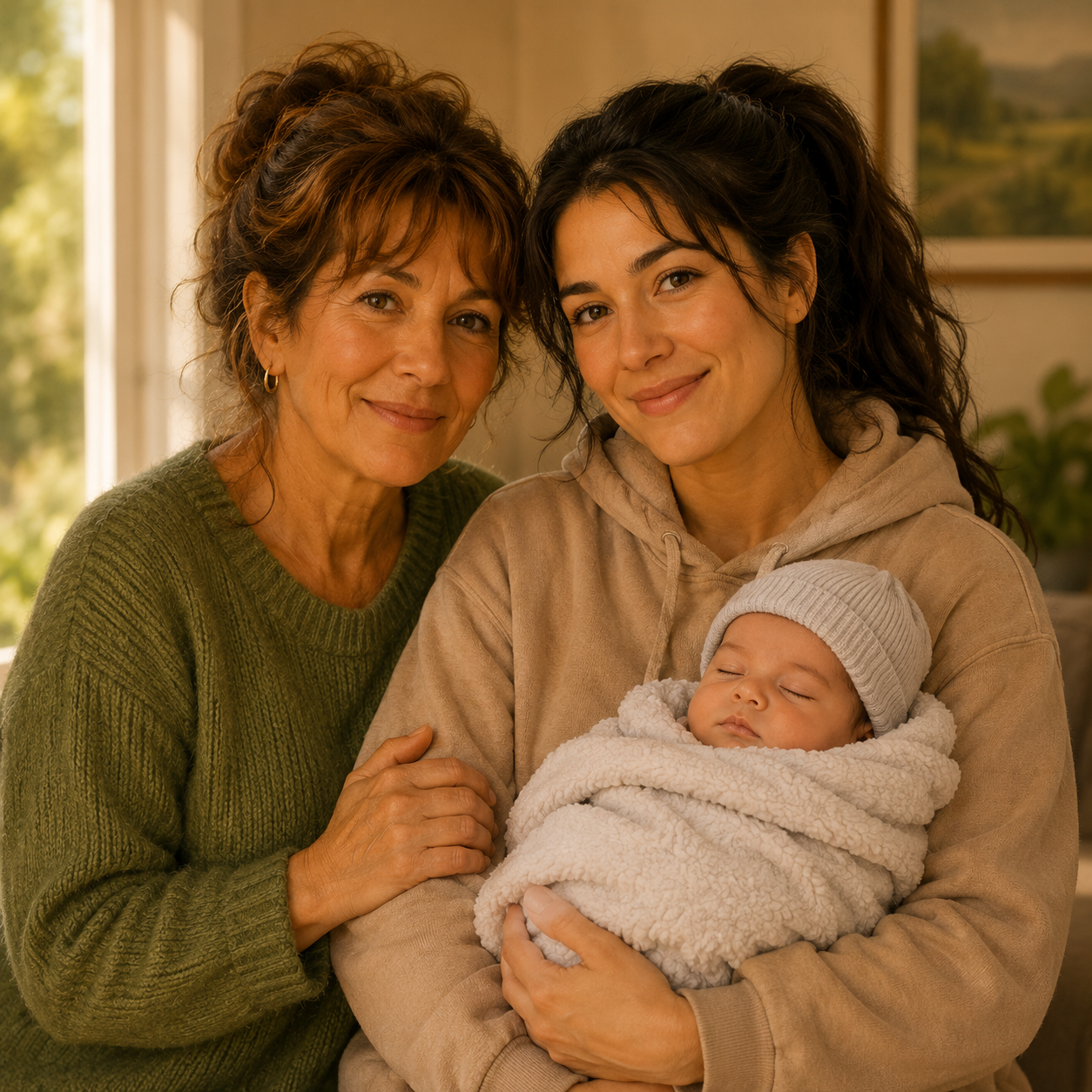 Liz and Katie, Grandmother and New Mother